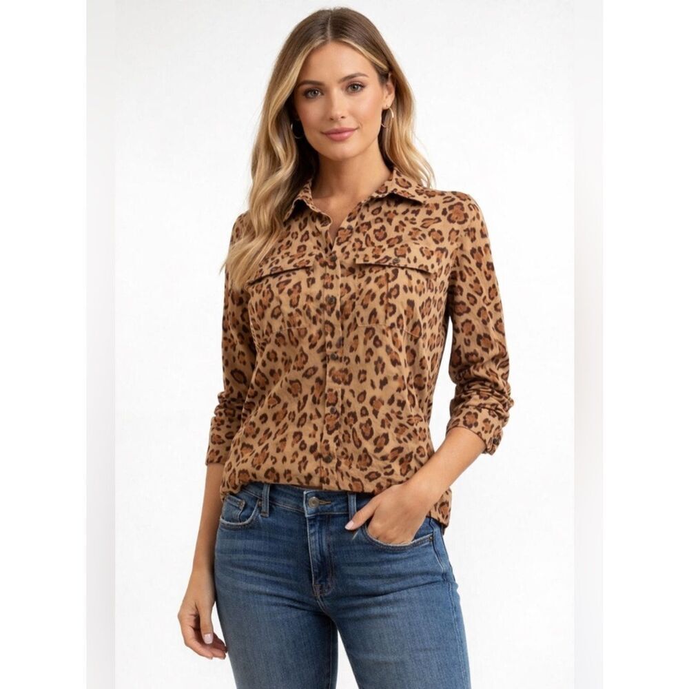 Ralph Lauren Cheetah Print Button Down Shirt size M